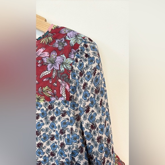 Johnny Was Rashida Mixed Print V-Neck Georgette Top Multi , sz XS - Picture 8 of 9